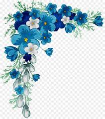 Ilustrasi bunga lily biru, bunga biru bunga biru, bunga biru, lukisan cat air, biru, daun png. Bunga Biru Perbatasan Dan Frame Gambar Png