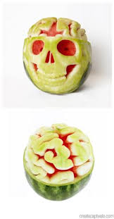 Turn a bulky watermelon into variety of moods such as happy, sad, excited, etc. 31 Halloween Watermelons Ideas Watermelon Halloween A Pumpkin