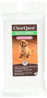 Clearquest Bath Wipes Alcoholfree Wipes For Cleaning And Deodorizing Dogs And Cats Between Baths Baby Powder 24pack Puppy Grooming Dog Cleaning Dog Cat