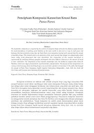 Bagi kami kreasi bukan tradisi melainkan harta yang tak terbeli dan bagi kami jalanan adalah sekolah tapi ingat jangan anggap kami sampah. Pdf Penciptaan Komposisi Karawitan Kreasi Baru Paras Paros