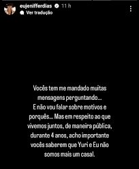Jeniffer Dias anuncia fim de noivado com Yuri Marçal: Não somos mais um  casal
