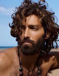Divine Curly Long Hair Bearded Shirtless Hairy Chest Curly Hair Men Long Hair Beard Long Hair Styles
