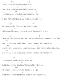 I Stay Up Too Late Got Nothing In My Brain Lyrics Shake It Off Chords 1989 Taylor Swift Ukulele Songs Ukulele Chords Songs Ukulele