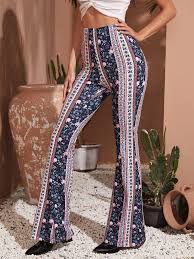 Alcohol ink animals checks ethnic floral subtle summer tribal watercolor. Floral And Tribal Print Flare Leg Pants For Sale Australia New Collection Online Shein Australia