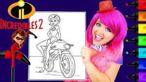 We have chosen the best elastigirl coloring pages which you can download online at mobile, tablet.for free and add. Coloring Elastigirl Incredibles 2 Motorcycle Coloring Page Prismacolor Markers Kimmi The Clown Youtube