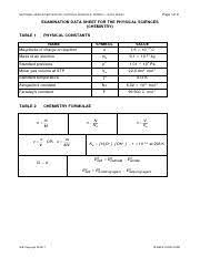 Physical Sciences Ieb Nsc Grade 12 Past Exam 2017 P2 Data Booklet National Senior Certificate Physical Sciences Paper Ii U2013 Data Sheet Page I Of Course Hero
