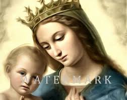 Custom DIGITAL DOWNLOAD Digital Oil Painting of Virgin Mary and Baby Jesus 