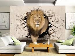 Grosshandel Benutzerdefinierte Grosse 3d Fototapete Wohnzimmer Wandbild Lion Wand Loch 3d Bild Sofa Hintergrund Wandbild Wohnkultur Kreative Hotel Studie Tapete 3 Hochwertige Tapeten Tapeten Wandbilder Tapete Wohnzimmer