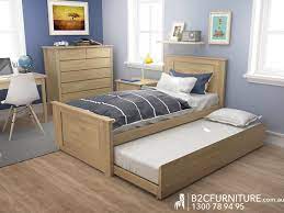 modern kids single trundle bed in natural hardwood timber bedroom design diy single trundle bed bedroom design
