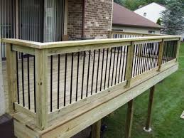 To inspire your planning, start with a classic railing project plan. Wood Pressure Treated Lumber Deck W Aluminum Balusters By Mj Aluminum Balusters Deck Railings Deck Railing Pictures