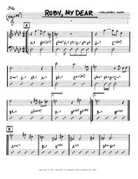 Ruby My Dear By Thelonious Monk Digital Sheet Music For