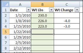 Excel Weight Loss Tracker Contextures Blog