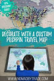 Decorate With A Custom Pushpin Travel Map Nomad By Trade Pushpin Travel Map Travel Maps Personalized Travel