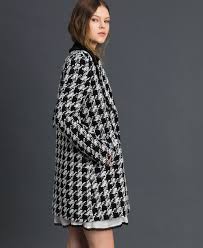 Manteau femme pied de poule. Manteau En Fil Boucle Pied De Poule