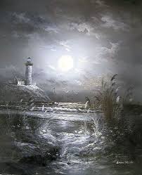 Black And White Lighthouse Pin By Kathy Thompson On Lighthouse Paintings Lighthouse Painting Painting Art