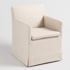 Linen Elena Upholstered Rolling Armchair Rolled Arm Chair Armchair Affordable Dining Room Chairs