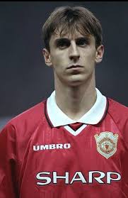 Portrait of Gary Neville of Manchester United before the Champions...