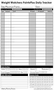 44 Interpretive Weight Watchers Points Plus Tracker Sheets