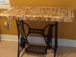 Singer Sewing Table With Wine Cork Table Top Singer Sewing Tables Wine Cork Table Cork Table