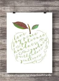 Fruit Of The Spirit Bible Verse Galatians 5v22 Apple Watercolor Typography Scripture Print Fruit Art Pr Fruit Art Print Spirit Tattoo Fruit Of The Spirit