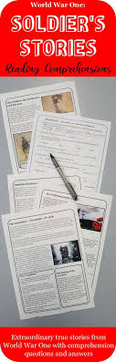 Amazing Stories From The Soldiers Of World War One Comprehensions For Grades 4 8 Reading Comprehension Comprehension Reading Comprehension Questions