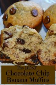Chocolate Chip Banana Muffins Recipe Banana Chocolate Chip Muffins Chocolate Chip Banana Bread Chocolate Banana Bread