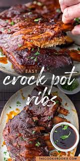 Crock Pot Ribs Are An Easy Way To Make The Most Delicious Ribs For Any Occasion This Slow Cooker Ribs Recipe Is So In 2020 Slow Cooker Ribs Crockpot Ribs Rib Recipes