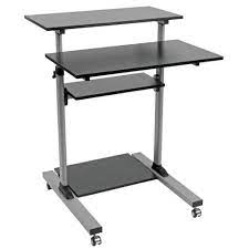 37 55 rolling stand up desk black mi 7972b 2. Rolling Standing Desk Workstation Height Adjustable Tripp Lite
