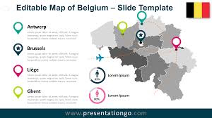 Also available in black and white. Map Of Belgium For Powerpoint And Google Slides Presentationgo Com