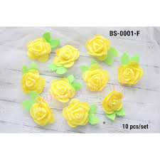Kerana itu bunga ros atau bunga mawar ini boleh di anggap sebagai tanda cinta. Bs 0001 F Bunga Mawar Rose Daun Artificial Spons Spon Gabus Kuning Lazada Indonesia