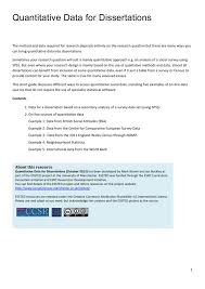 These research projects are designed to provide systematic information about a phenomenon. Quantitative Data For Dissertations School Of Social Sciences