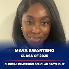Today, we're honored to be highlighting another Clinical Immersion Scholar,  Maya Kwarteng! Congratulations, Maya! 🎉👏 She said about her experience  working at UPMC Mercy: "In my experience with the Clinical Immersion program