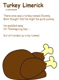 Turkey Limerick Limerick Poem Limerick For Kids Thanksgiving Poems