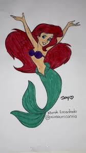 desenho para colorir da pequena sereia