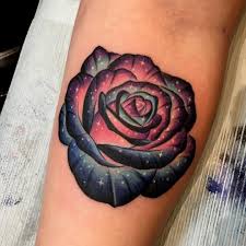 Galaxy Rose Tattoo Colorful Rose Tattoos Skull Rose Tattoos Coloured Rose Tattoo