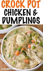 Easy Crock Pot Chicken And Dumplings Juicy Chicken Breasts Cook To Tender Perfection In The Slow Cooker In A R Chicken Crockpot Recipes Recipes Cooker Recipes