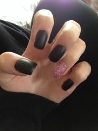 Acrylic Black And Pink Glitter Nails Matte Black Nails With Pink Glitter Pink Nails Pink Glitter Nails Black Nails With Glitter