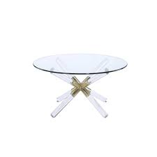 Clear cast acrylic, also referred to as perspex sheet, is a high quality plastic offering high levels of strength and clarity while being easy to work with. Acme Furniture Kalani 34 In Clear Gold Medium Round Glass Coffee Table 81025 The Home Depot