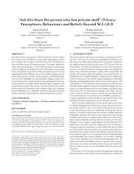 Ask this from the person who has private stu : Privacy Perceptions,  Behaviours and Beliefs Beyond W.E.I.R.D