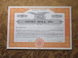 Authentic 1950's Glory Hole Inc. Unissued Stock - Etsy