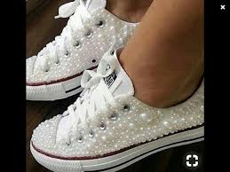 Pearl Converse Etsy In 2020 Wedding Sneakers Pearl Wedding Shoes Wedding Converse