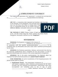 This is the employment contract template download page. Sample Project Based Employment Contract Legalaspects Ph Working Time Employment