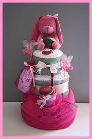 Cadeau Original Naissance Bapteme Gateau De Couches Fille Decoration Pour Enfants Par L Gateau De Couches Fille Gateau De Couches Gateaux Pour Fete Prenatale