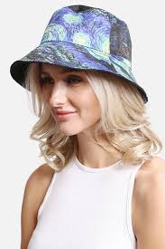 Bucket Hats For Women Graffiti Print Reversible Bucket Hat