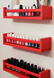 They Also Hold Two Rows Of Nail Polish Perfectly If You Ve Got An Overflowing Collection Ikea Spice Rack Home Diy Nail Polish Storage Diy