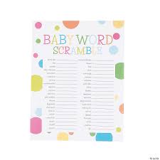 Printable owl baby shower games set (6) $ 7.95. Baby Word Scramble Oriental Trading