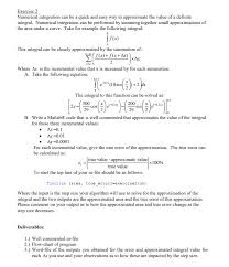 Exercise 2 Numerical Integration Can Be A Quick An