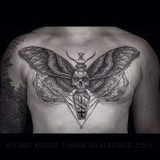 Daniel Meyer On Instagram Skull Moth Chest Tattoo Via Www Dasleitbild Com Www Fb Com Dasleitbild Www Pintere Tattoos Chest Piece Tattoos Tattoos For Guys