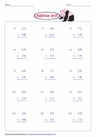 2 Digit Addition Drill You Have Options To Select From 15 25 50 75 And 100 Problems Per Page Als Column Addition Addition Worksheets Double Digit Addition