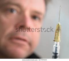 Drug Addict Staring Needle Narrow Focus Stock Photo 127499333
